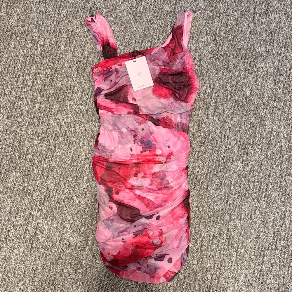 Hello Molly Vibrant Pink and Red Mini Dress